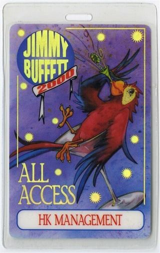 Jimmy Buffett Authentic 2000 Laminated Backstage Pass Year 