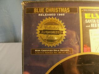 Platinum Plaques Elvis Presley BLUE CHRISTMAS Collectors Edition 45 RPM Single 3