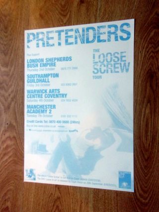 The Pretenders Tour Poster Manchester.