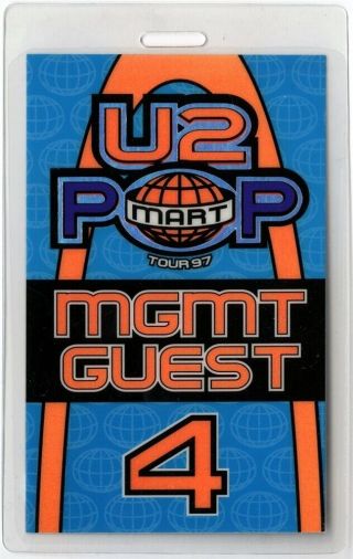 U2 Authentic 1997 Concert Laminated Backstage Pass Popmart Tour Blue