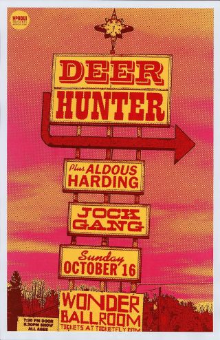 Deerhunter 2016 Gig Poster Portland Oregon Concert