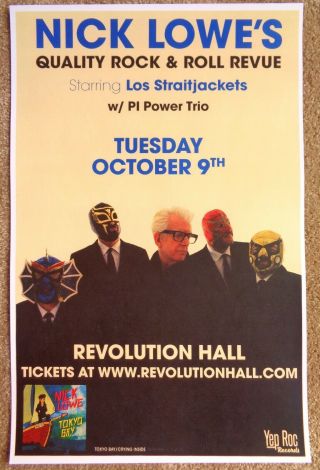 Nick Lowe & Los Straitjackets 2018 Gig Poster Portland Oregon Concert