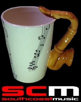 Alto Sax Saxophone W Musical Notes Coffee Mug Cup Gift Drinkware