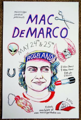 Mac Demarco 2016 Gig Poster Portland Oregon Concert