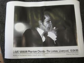The Damned - Dave Vanian Live Shot.  Very Rare Punk Rock 1995 Fan Club Poster