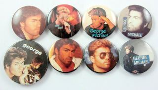 George Michael Button Badges 8 X Vintage Wham Pin Badges Wham