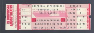 1979 Dolly Parton Full Concert Ticket 9/24/79 @ Universal Amphitheatre