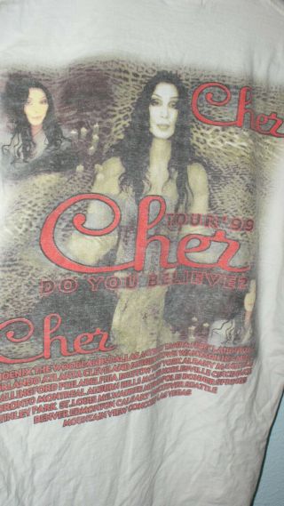 Cher Concert 1999 Tour Do You Believe Tee Shirt Sz.  Large