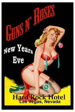 Guns & Roses At The Hard Rock Hotel Las Vegas Concert Poster 12x18