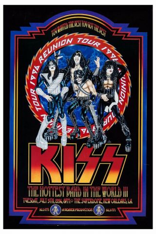 Kiss Reunion Tour Orleans Superdome Concert Poster 1996