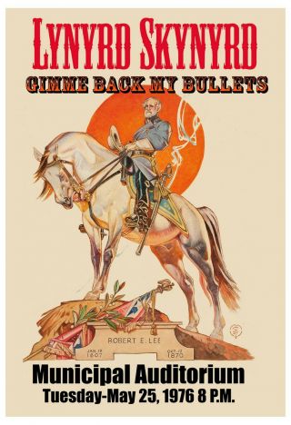 Southern Rock: Lynyrd Skynyrd at Alabama Robert E.  Lee Concert Poster 1976 2