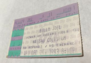 Billy Joel River Of Dreams Concert Tour 1993 Ticket Stub