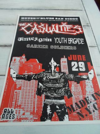 The Casualties Concert Poster Time Again San Diego House Of Blues 11 " X17 "