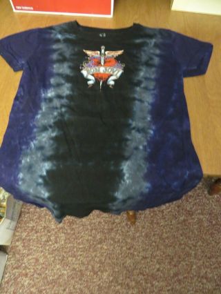 Bon Jovi Ladies Size Small Or Large Liquid Blue Tie Dye T - Shirt