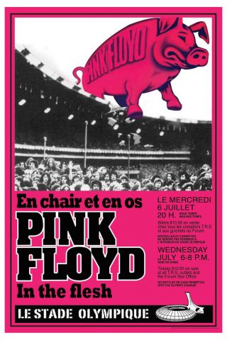 Pink Floyd At The Montreal Olympic Stadium Concert Poster 1977