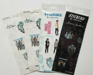 Jonas Brothers Stickers Tattoos 2008 Club Libby Lu Sticker Residue On Pkg Fronts