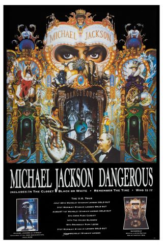 King Of Pop: Michael Jackson Dangerous Tour Poster Uk 1993 12x18