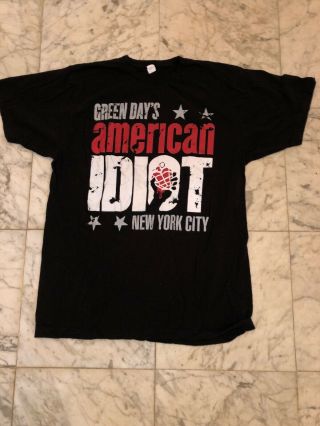 Green Day American Idiot York City Broadway Show Black Tee Size L Tshirt