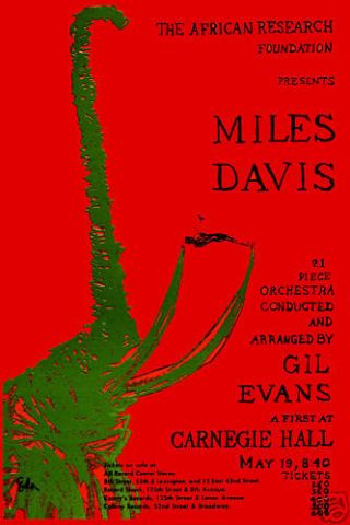 Jazz Master: Miles Davis At Carnegie Hall Concert Poster Circa 1963