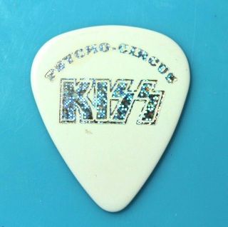 Kiss // Paul Stanley 1998 Psycho Circus Tour Guitar Pick // White/sparkle Foil
