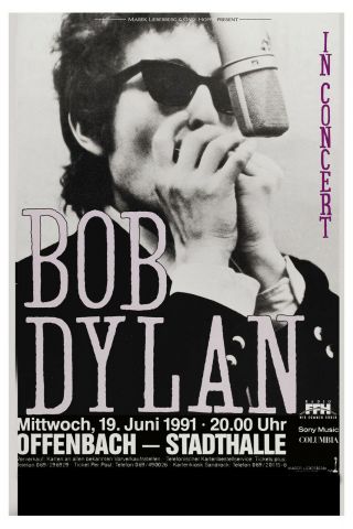 Bob Dylan At Germany Concert Poster 1991 12x18