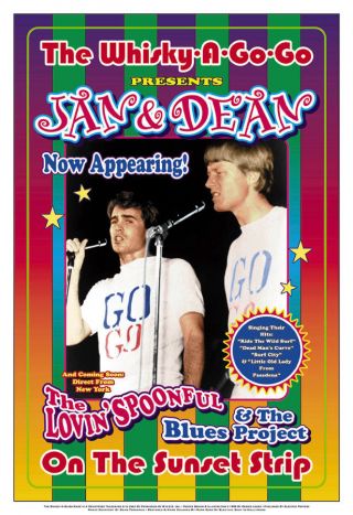 Surf Music: Jan And Dean At Whisky A Go Go Concert Poster 1965