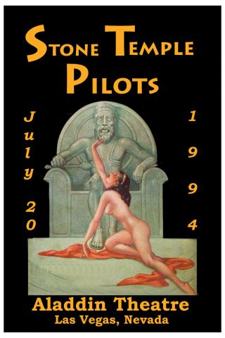 Rock: Stone Temple Pilots Aladdin Theatre Las Vegas Concert Poster 1994 12x18