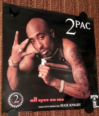 Rap Promo Poster - 2 - Pac - All Eyez On Me Death Row Records Orig Ex Tupac Shakur