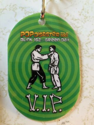 Green Day Blink 182 Pop Disaster Tour 2002 Vip Laminated Pass