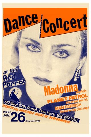 Madonna At The Red Parrot In York City Concert Poster 1983 12x18