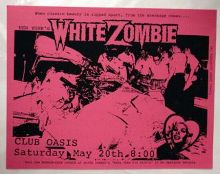 White Zombie San Antonio Texas (1989) Vintage Metal/punk Flyer Rob (pre - Fame)