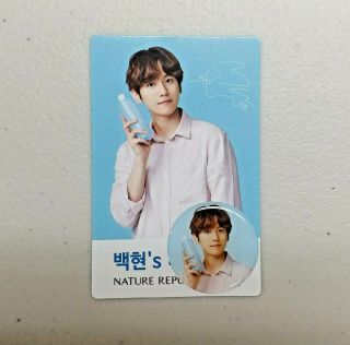 Exo X Nature Republic Official " Baekhyun Photo Card & Fan Sticker " & Gift