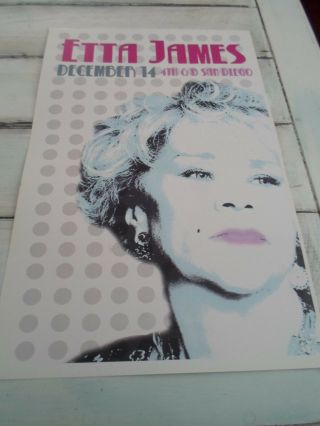 Etta James Concert Poster San Diego 4th & B 11 " X17 "
