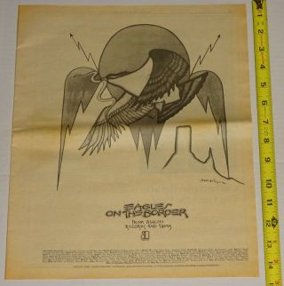 The Eagles 1974 On The Border Ad Advert 11x14 Record Release Henley Frey Felder