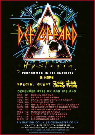 Def Leppard Hysteria Uk & Ireland Tour Poster 2018 Trick