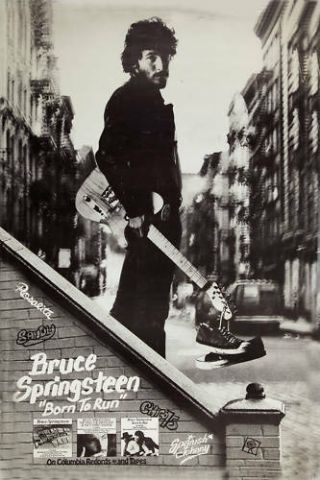 Bruce Springsteen Born To Run Columbia Records Promo Poster 1975 12x18