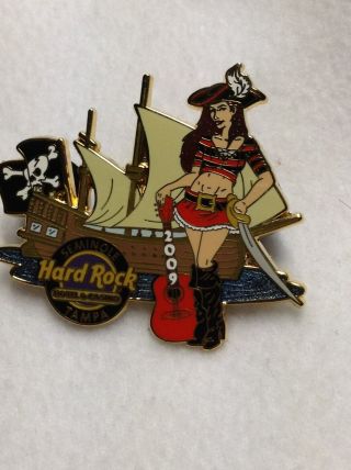 Hard Rock Cafe Pin Gasparilla Tampa Pirate Girl 2009