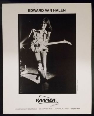Eddie Van Halen Richie Sambora Kramer Guitar 8.  5 X 11 Promo B/w Photo Bon Jovi