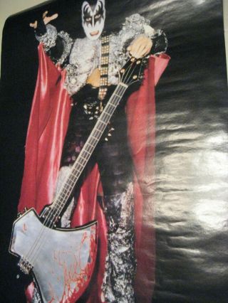 Gene Simmons Singer From Kiss Very Rare 1988 Poster 22 " X 34 " With An Ax Guitar