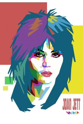 Joan Jett Personality Art Poster 12x18