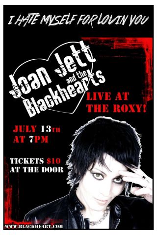 Joan Jett & The Blackhearts at The Roxy Theatre Los Angeles Concert Poster 2