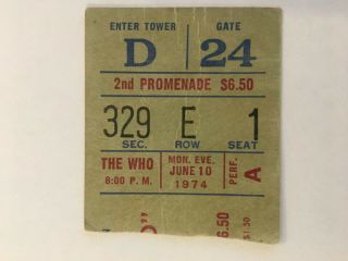 The Who 1974 Madison Square Garden Concert Ticket Stub Owner