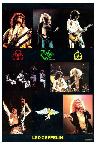 Led Zeppelin Commercial Group Photo Poster From 1972 12x18