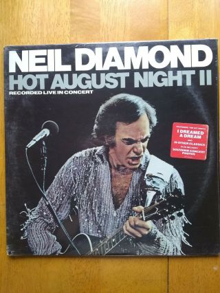 Vtg Neil Diamond Rare 1987 2 Vinyl Lps Hot August Night Ii Live