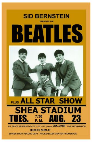 British Invasion: The Beatles at Shea Stadium Concert Poster 1966 2nd Printing 2