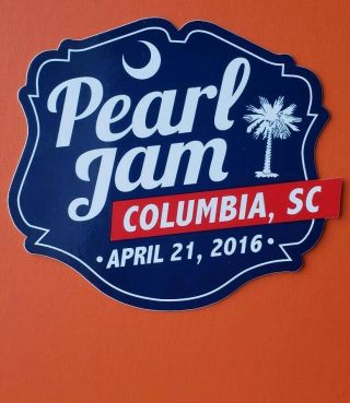 Pearl Jam Vedder Sticker Columbia Sc Away Shows