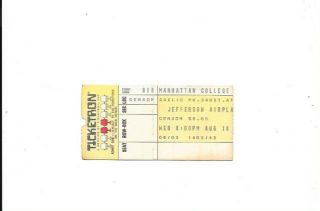 Jefferson Airplane Vintage Ticket Stub Aug.  18,  1971 Manhattan College