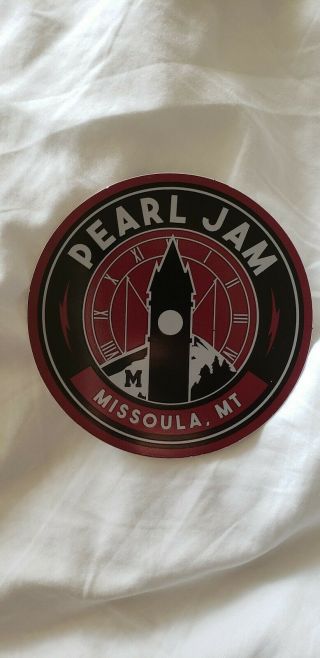 Pearl Jam Vedder Sticker Missoula.  Away Shows