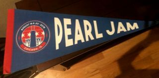 2018 Pearl Jam Pennant Chicago Wrigley Field Away Show Concert Eddie Vedder Rare