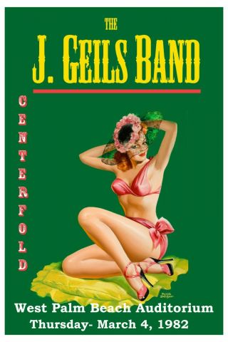 ROCK: The J.  Geils Band Palm Beach Florida Centerfold Poster 1982 12x18 2